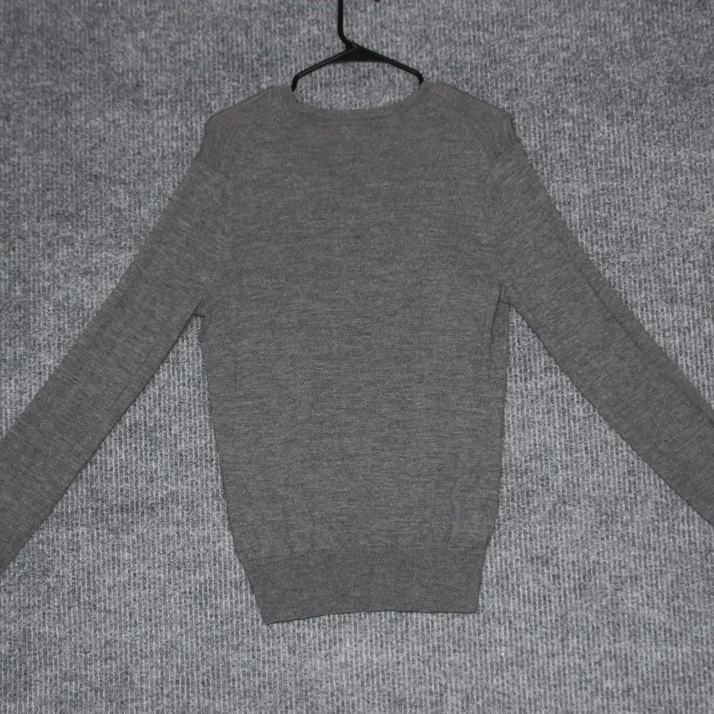 Banana Republic Mens Extra Fine‎ Merino Wool V Neck Sweater Dark Gray M